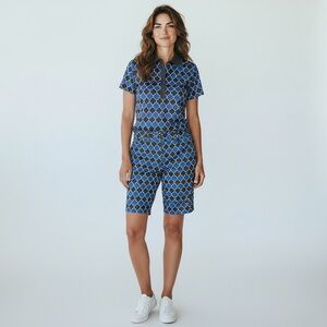 Chase54 Nazzy print polo & shorts set. NWOT